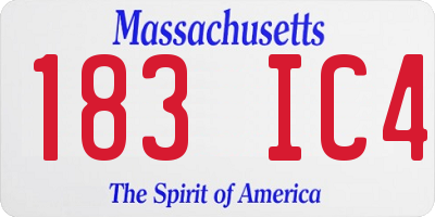 MA license plate 183IC4
