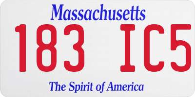 MA license plate 183IC5