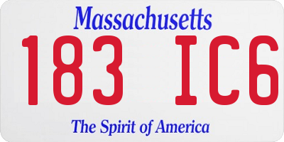 MA license plate 183IC6