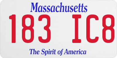 MA license plate 183IC8
