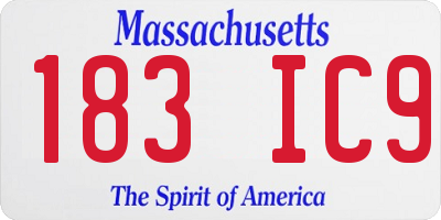 MA license plate 183IC9