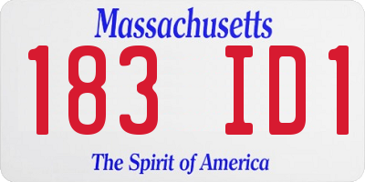 MA license plate 183ID1