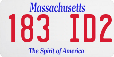 MA license plate 183ID2