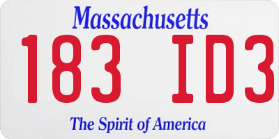 MA license plate 183ID3
