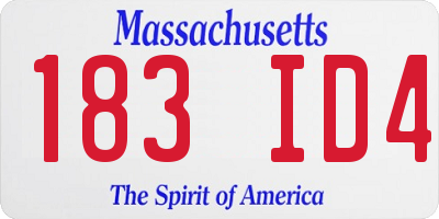 MA license plate 183ID4