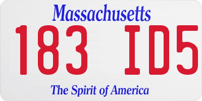 MA license plate 183ID5