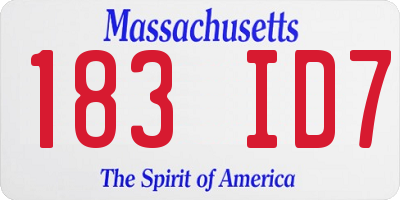 MA license plate 183ID7
