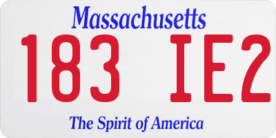 MA license plate 183IE2