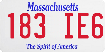 MA license plate 183IE6
