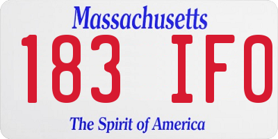 MA license plate 183IF0