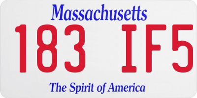 MA license plate 183IF5