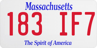 MA license plate 183IF7