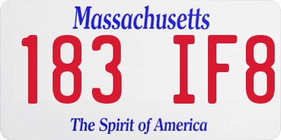 MA license plate 183IF8