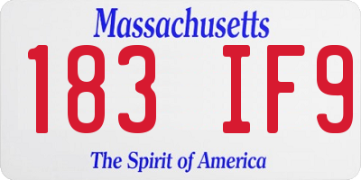 MA license plate 183IF9