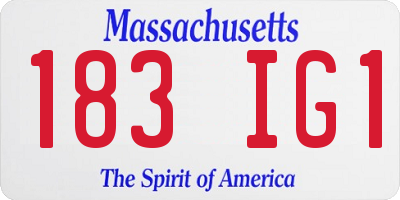 MA license plate 183IG1