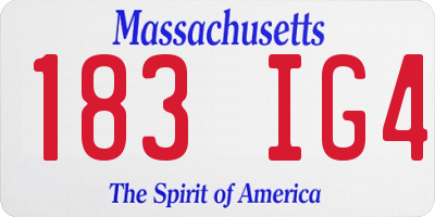 MA license plate 183IG4