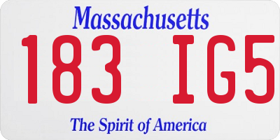 MA license plate 183IG5