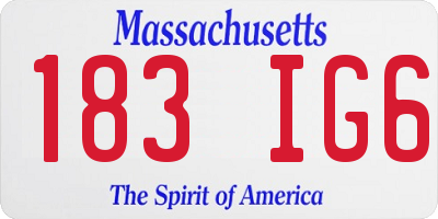 MA license plate 183IG6