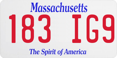 MA license plate 183IG9
