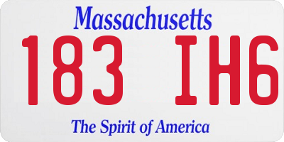 MA license plate 183IH6