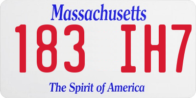 MA license plate 183IH7
