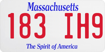 MA license plate 183IH9