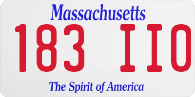 MA license plate 183II0