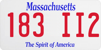 MA license plate 183II2