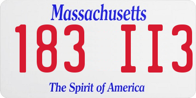 MA license plate 183II3