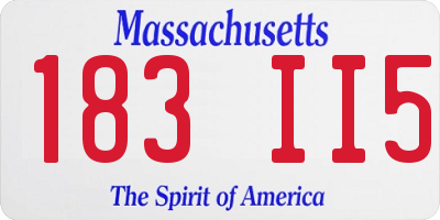 MA license plate 183II5