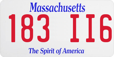 MA license plate 183II6