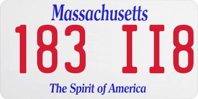 MA license plate 183II8
