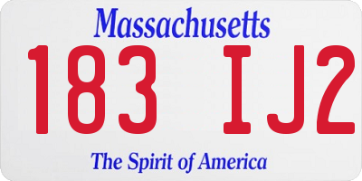 MA license plate 183IJ2