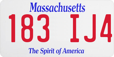 MA license plate 183IJ4