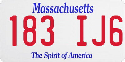 MA license plate 183IJ6