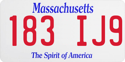 MA license plate 183IJ9