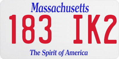 MA license plate 183IK2