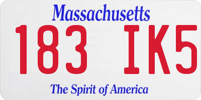 MA license plate 183IK5