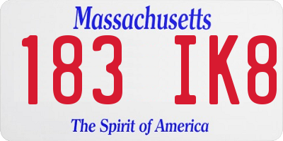 MA license plate 183IK8