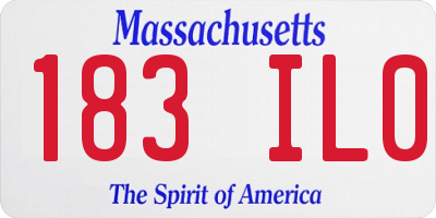 MA license plate 183IL0