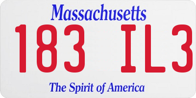 MA license plate 183IL3