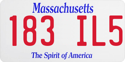 MA license plate 183IL5