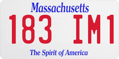 MA license plate 183IM1