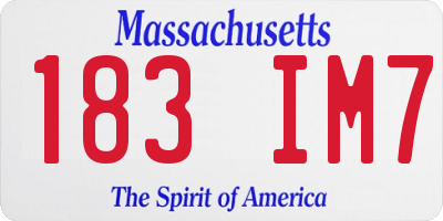 MA license plate 183IM7