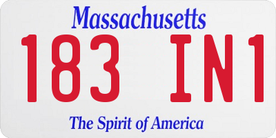 MA license plate 183IN1
