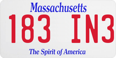 MA license plate 183IN3