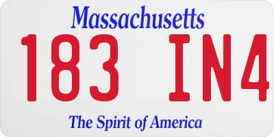 MA license plate 183IN4