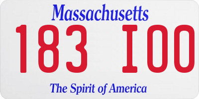 MA license plate 183IO0