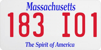 MA license plate 183IO1