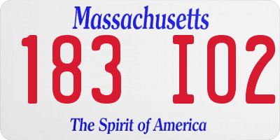 MA license plate 183IO2